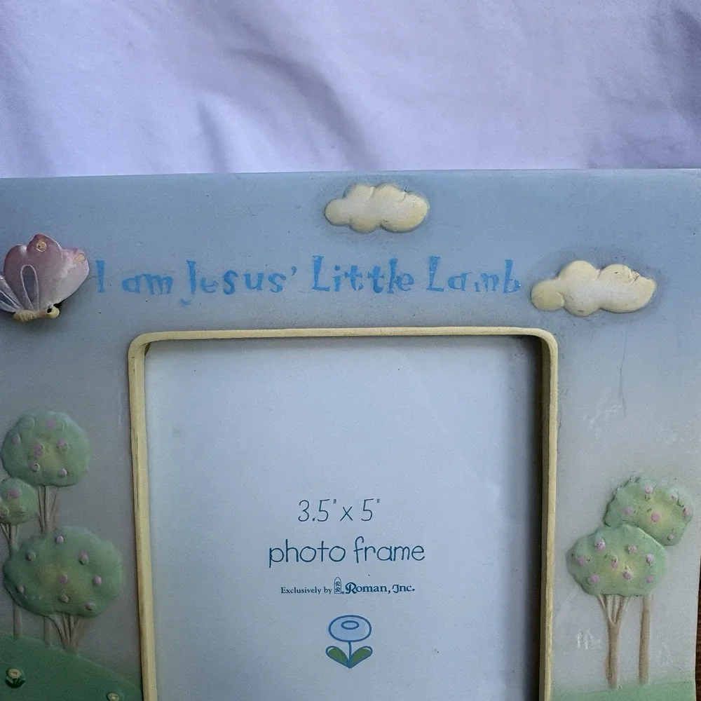 Roman Inc I Am Jesus' Little Lamb 3.5x5 Photo Frame Nursery Baby Lamb Decor